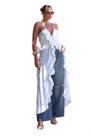 Blusa Alongada Com Babados Perfect Way Nv 68042 G Off White Blusa Alongada Com Babados Perfect Way Nv 68042 G Off White