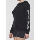 Blusa Alto Giro Manga Longa Sport Fleece Com Capuz e Macramê Blusa Alto Giro Manga Longa Sport Fleece Com Capuz e Macramê