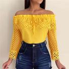 Blusa amarela feminina Blusa amarela feminina