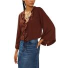 Blusa Amarracao Bolinhas Marrom Oh.Boy! Blusa Amarracao Bolinhas Marrom Oh.Boy!