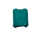 Blusa Ampla Manga 34 Verde Lança Perfume Decote Nas Costas Blusa Ampla Manga 34 Verde Lança Perfume Decote Nas Costas