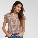 Blusa Ayaka Estampada Decote V Feminina