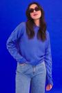 Blusa Azul Manga Bola