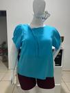 Blusa Azul Viscose Plus Size - Veste 46/48