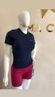 Blusa baby look azul tamanho p