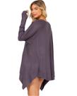 Blusa Barra Assimétrica e Manga Longa em Viscose Rosa Santa