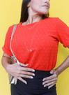 Blusa Basic Texturizada - vermelho passione Blusa Basic Texturizada - vermelho passione
