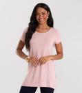 Blusa Básica Alongada Feminina Rovitex Rosa