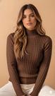 Blusa Básica cacharrel com tranças tricô modal