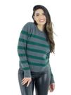 Blusa Básica de inverno em lã cinza e verde
