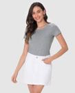 Blusa Básica Feminina Baby Look Em Algodão