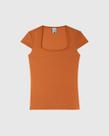 Blusa Básica Feminina Decote Quadrado Malha Canelada Blusa Básica Feminina Decote Quadrado Malha Canelada
