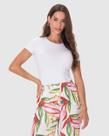 Blusa Básica Feminina Decote Redondo Em Algodão