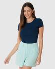 Blusa Básica Feminina Decote Redondo Em Algodão