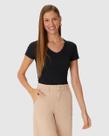 Blusa Básica Feminina Decote V Em Algodão