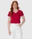 Blusa Básica Feminina Decote V Em Algodão