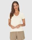 Blusa Básica Feminina Decote V Em Malha Canelada