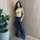 Blusa Básica Feminina em Tule Transparente para Sobreposição TAMANHO:PCOR:BEGE