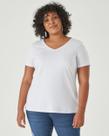 Blusa Básica Feminina Plus Size Decote V Em Meia Malha Anti Odor