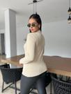 Blusa Básica Gola Baixa Cor:BegeTamanho Único:M
