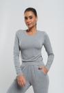 Blusa Básica Manga Longa e Gola Redonda Malha Mescla Salvatore