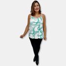 Blusa Bata Alça Com Regulagem Viscose Estampada Gg Plus Size