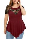 Blusa Bata Detalhe em Renda Soltinha Veste Legging Decote V