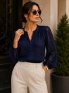 Blusa Bata Feminina Boho Chic Soltinha Manga Indiana Cor:AzulTamanho:M
