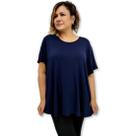 Blusa Bata Feminina Manga Curta Malha Lisa Plus Size 52 54