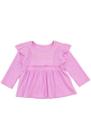 Blusa Bata Manga longa More Love, strass Meninas/ Bebê