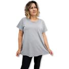 Blusa Bata Plus Size Manga Curta Malha Lisa Strass na Manga Blusa Bata Plus Size Manga Curta Malha Lisa Strass na Manga