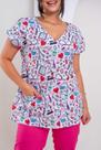 Blusa Bata Scrub Pijama Cirúrgico Estampado - ENFERMAGEM ROSA Blusa Bata Scrub Pijama Cirúrgico Estampado - ENFERMAGEM ROSA