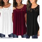 Blusa Bata Soltinha manga Curta detalhe em Renda Basica Bl 148