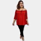 Blusa Bata Viscolycra Ciganinha Estampada Plus Size G2