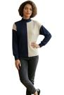 Blusa Bicolor Gola Alta