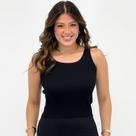 Blusa Blue Rose Cropped Regata em Tricot Feminina