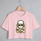 Blusa Blusinha Camiseta Cropeed TShirt Feminina Algodão Tecido Premium Estampa Digital Caveira X
