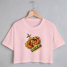Blusa Blusinha Camiseta Cropeed TShirt Feminina Algodão Tecido Premium Estampa Digital Coroa de Rainha Blusa Blusinha Camiseta Cropeed TShirt Feminina Algodão Tecido Premium Estampa Digital Coroa de Rainha