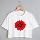 Blusa Blusinha Camiseta Cropeed TShirt Feminina Algodão Tecido Premium Estampa Digital Flor Vintage Blusa Blusinha Camiseta Cropeed TShirt Feminina Algodão Tecido Premium Estampa Digital Flor Vintage
