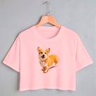 Blusa Blusinha Camiseta Cropped TShirt Feminina Algodão Tecido Premium Estampa Digital Cachorro Welsh Corgi Pembroke Blusa Blusinha Camiseta Cropped TShirt Feminina Algodão Tecido Premium Estampa Digital Cachorro Welsh Corgi Pembroke