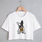 Blusa Blusinha Camiseta Cropped TShirt Feminina Algodão Tecido Premium Estampa Digital Cahorro Buldogue Francês