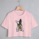 Blusa Blusinha Camiseta Cropped TShirt Feminina Algodão Tecido Premium Estampa Digital Cahorro Buldogue Francês