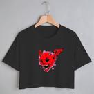 Blusa Blusinha Camiseta Cropped TShirt Feminina Algodão Tecido Premium Estampa Digital Capetinha Voador
