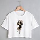 Blusa Blusinha Camiseta Cropped TShirt Feminina Algodão Tecido Premium Estampa Digital Caveira Boca Derretendo Blusa Blusinha Camiseta Cropped TShirt Feminina Algodão Tecido Premium Estampa Digital Caveira Boca Derretendo