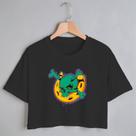 Blusa Blusinha Camiseta Cropped TShirt Feminina Algodão Tecido Premium Estampa Digital Caveira e Ferradura Blusa Blusinha Camiseta Cropped TShirt Feminina Algodão Tecido Premium Estampa Digital Caveira e Ferradura