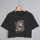 Blusa Blusinha Camiseta Cropped TShirt Feminina Algodão Tecido Premium Estampa Digital Caveira Florida Blusa Blusinha Camiseta Cropped TShirt Feminina Algodão Tecido Premium Estampa Digital Caveira Florida