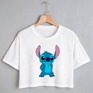Blusa Blusinha Camiseta Cropped TShirt Feminina Algodão Tecido Premium Estampa Digital Coala Azul Fofo Timido