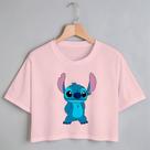 Blusa Blusinha Camiseta Cropped TShirt Feminina Algodão Tecido Premium Estampa Digital Coala Azul Fofo Timido