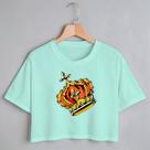 Blusa Blusinha Camiseta Cropped TShirt Feminina Algodão Tecido Premium Estampa Digital Coroa Rei e Rainha Blusa Blusinha Camiseta Cropped TShirt Feminina Algodão Tecido Premium Estampa Digital Coroa Rei e Rainha