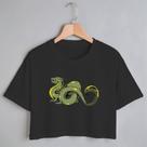 Blusa Blusinha Camiseta Cropped TShirt Feminina Algodão Tecido Premium Estampa Digital Dragão Verde